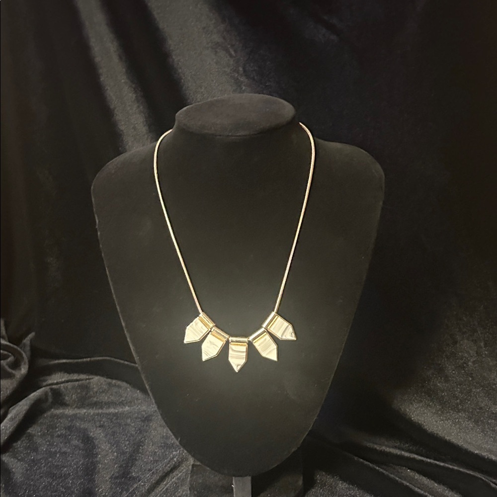 Universal Thread Gold Tone Howlite Chevron Necklace